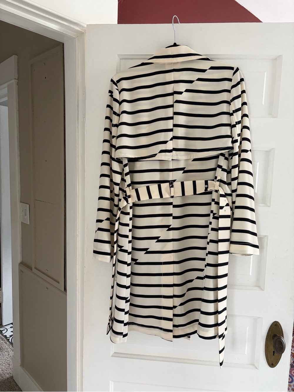Madewell Black & White Striped Coat - Picture 2 of 3
